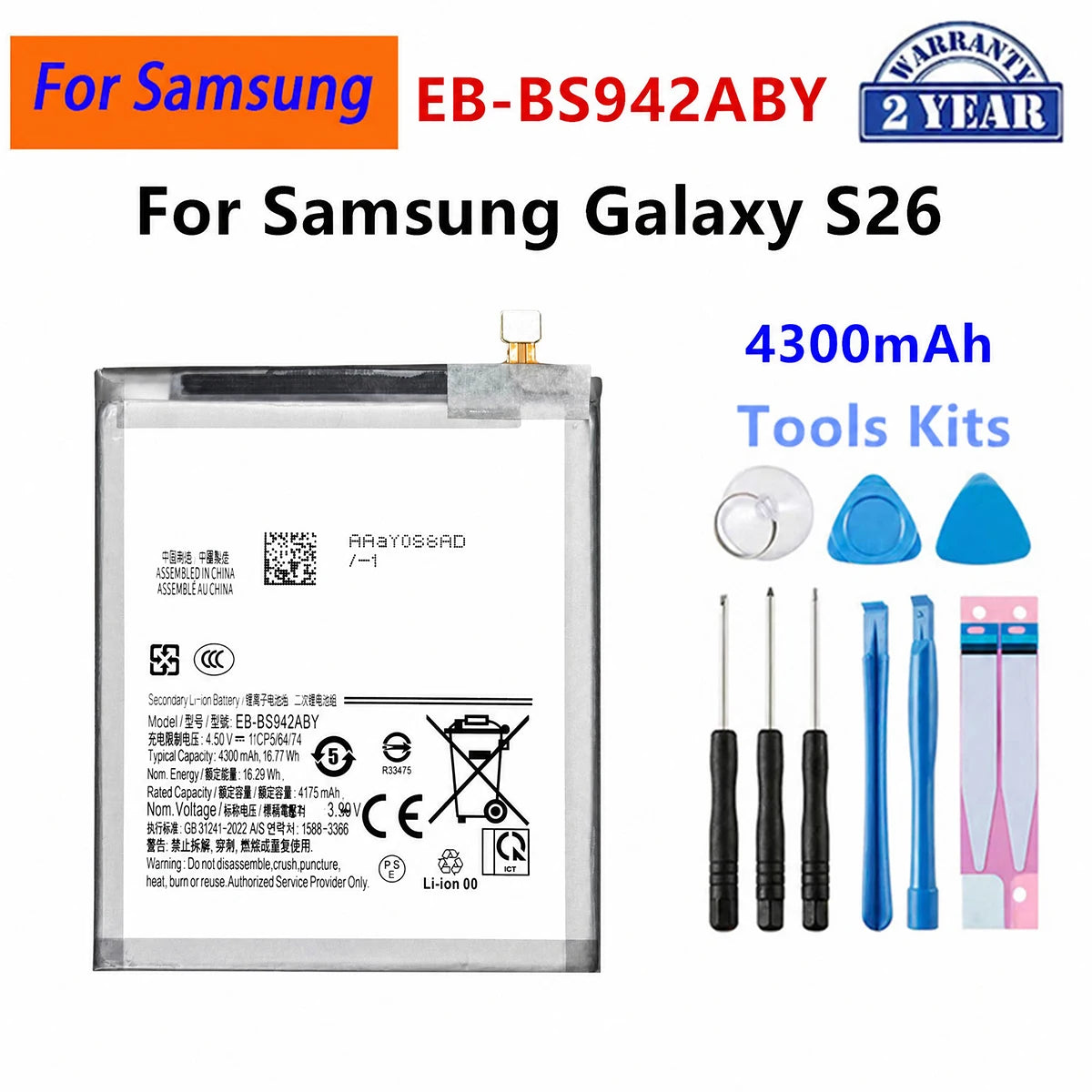Batteria EB-BS901ABY EB-BS937ABY EB-BS721ABY EB-BS948ABY per Samsung Galaxy S22 S23 S24 S25 S26 Plus Ultra S24 FE S25 Edge