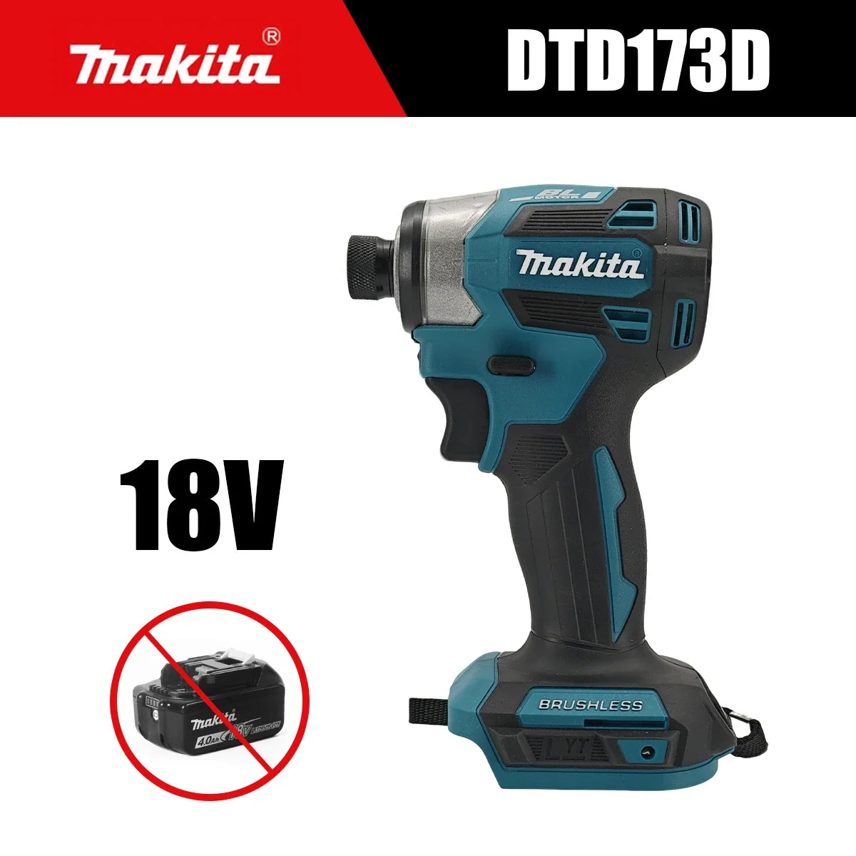 Makita DTD173 Blu 18V Avvitatore a Impulsi Brushless agli Ioni di Litio, Utensile Multifunzione, Trapano, Utensile Elettrico con Batteria 18650
