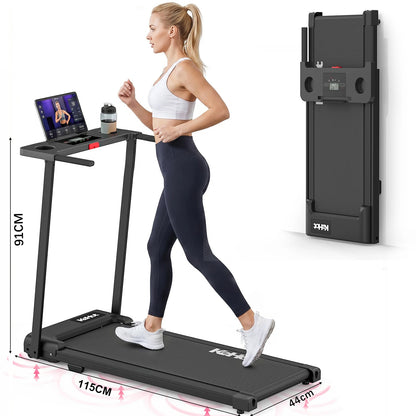Tapis Roulant Pieghevole 2-in-1 con Controllo APP e Altoparlante Bluetooth, Macchina per Camminare e Correre a Casa 1-12km/h, Motore da 2.0HP di Potenza Massima, Display LED, 12 Programmi Preimpostati, Attrezzatura Fitness Pi