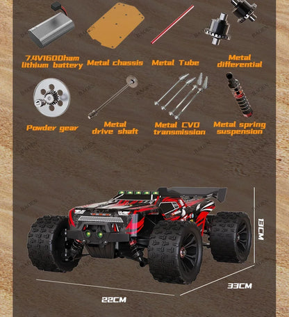 SCY9522PRO Auto RC ad alta velocità 85 km/h, brushless, 4WD, da fuoristrada e drift, telecomandata, 1:16, auto da corsa professionale SCY9522 50 km/h