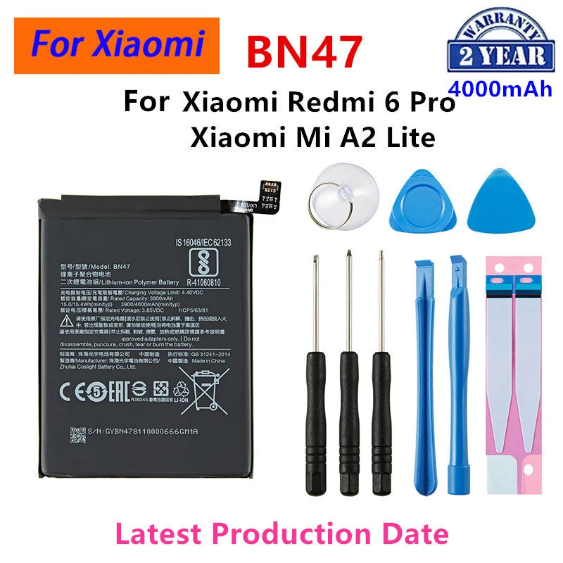 Batteria originale per telefono Xiaomi Mi Redmi Note Mix 2 3 3S 3X 4 4X 4A 4C 5 5A 5S 5X M5 6 6A 7 8 Pro Plus BN43 BN31