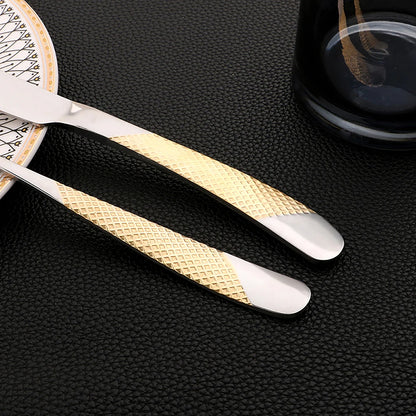 Set di posate in acciaio inossidabile da 16 pezzi - Set di posate nere, lucidate a specchio, lavabili in lavastoviglie, include coltelli, forchette e cucchiai