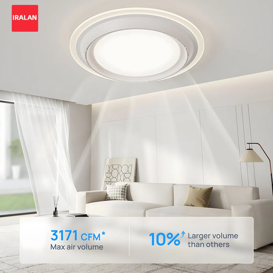 Ventilatore da Soffitto Moderno Senza Pale con Luci LED Dimmerabili e Telecomando per Soggiorno e Camera da Letto