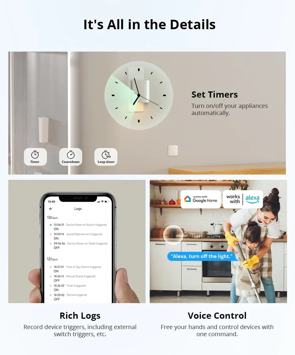 SONOFF MINIR4M Matter SONOFF MINI R4 Matter Sonoff Mini R4 Extreme Wifi Smart Switch Matter Relè con App EWeLink Homekit
