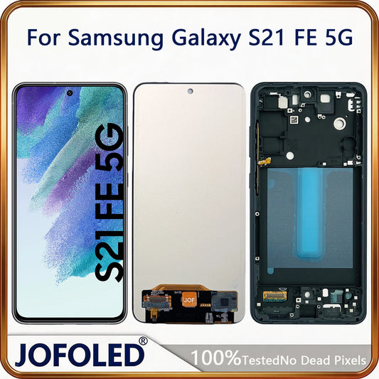 Schermo Dynamic AMOLED 2X S21FE con Cornice per Samsung Galaxy S21 FE 5G, Display LCD G990, Sostituzione Touch Screen Digitizer