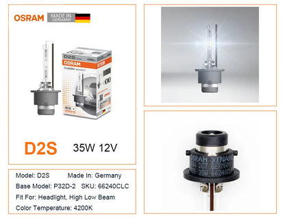 OSRAM D1S D2S D3S D4S D8S D2R D 66140 66240 66340 66440 CLC CLASSIC Pezzo di ricambio originale 4200K HID Lampadina Xenon Bianco Auto Faro