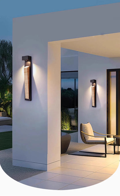 Lampada da Parete per Esterni in Pietra Naturale IP65 Resistente alle Intemperie, Illuminazione Impermeabile per Giardino, Portico, Balcone, Villa e Patio