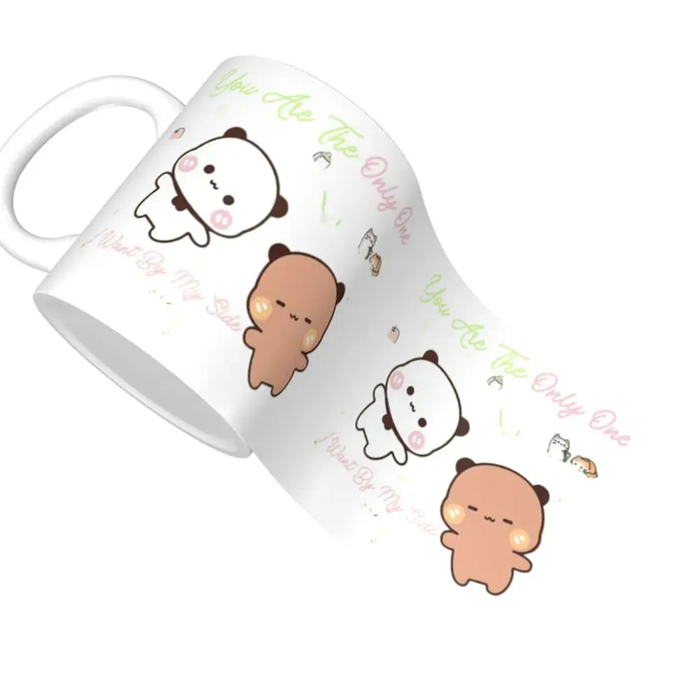 Tazze personalizzate per coppia Bubu Dudu Panda e Brownie Bear Tazza da caffè per tè al latte in ceramica fai-da-te