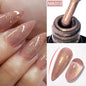 MEET ACROSS 7ml Gelatina Nuda Shimmer Base in gomma Gel Glitter Rosa Viola UV/LED Nail Art Vernis Gel Smalto per manicure Unghie FAI DA TE