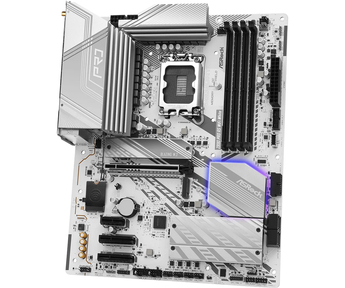Scheda Madre ASROCK Z890 PRO RS WIFI BIANCA Intel Z890 LGA1851 Supporta CPU Ultra 7 270K Plus 5 250K Plus 7 265K DDR5 2.5G LAN ATX