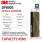 Adesivo Strutturale in Plastica 3M Scotch-Weld DP8005 45ml 10:1 Colla Acrilica Bicomponente per Incollaggio PP PE HDPE TPO