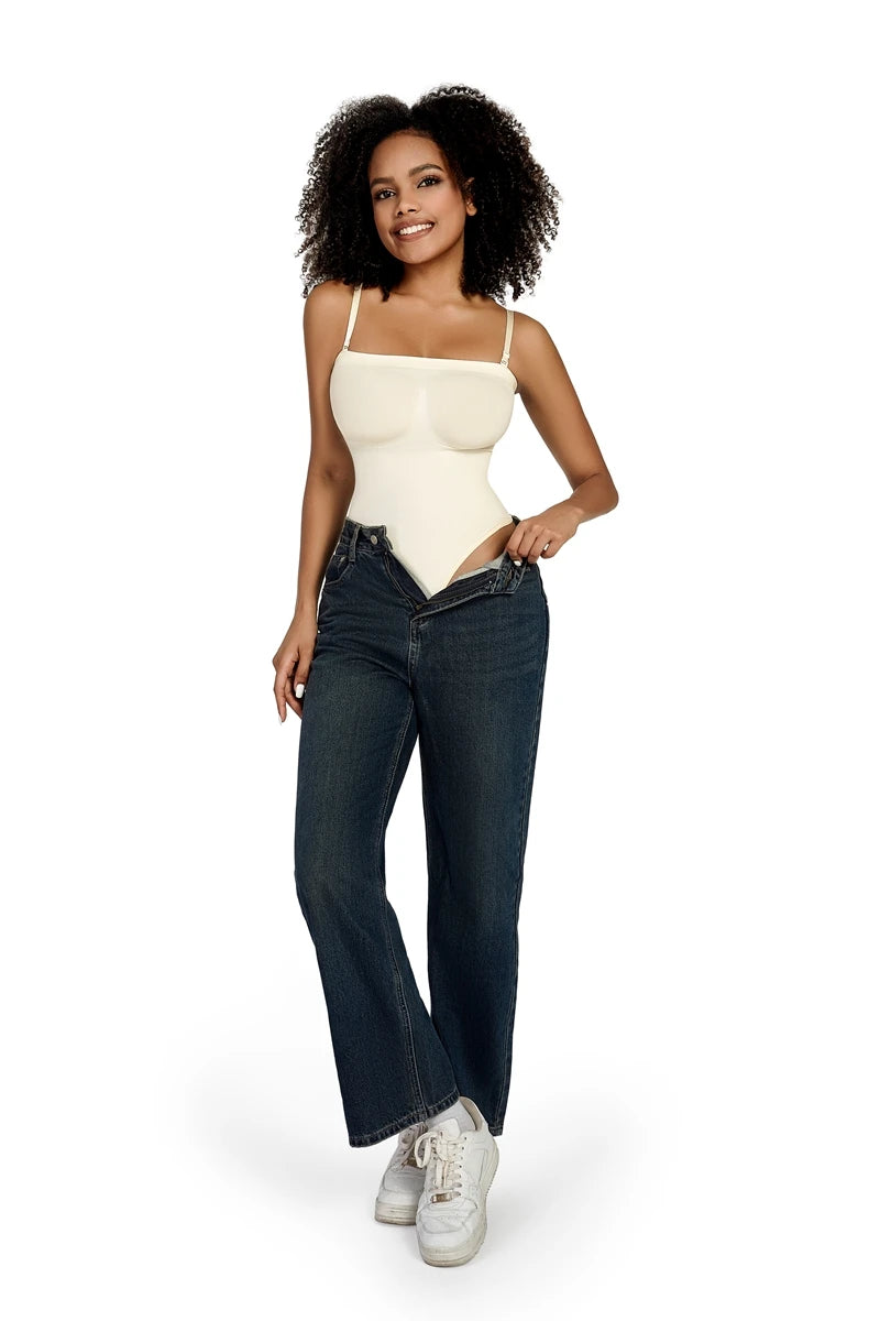 Body senza spalline donna perizoma Shapewear Tummy Control Body Shaper Off spalla top un pezzo vita Trainer intimo Skinny