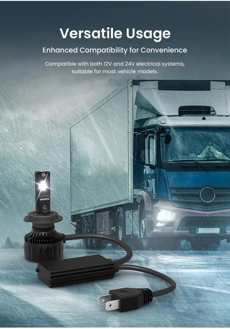 Philips Ultinon Rally 3551 LED H4 H7 H11 HB3/4 9006 9005 HIR2 Fari Auto 6500K Bianco Potenza Massima 50W Lumen Massimo 4500lm Lampadine LED