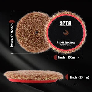 SPTA 1Pc 3 "80mm 5" 125mm 6 "150mm T140 Taglio Pesante Mix Rosso Arancione Lana Lucidatura Auto Vernice Lucidatura Pad Per DA/RO Buffer Lucidatore