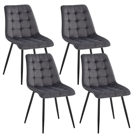 EGOONM Set di 2/4/6 Sedie da pranzo in velluto Gambe in metallo Sedia moderna e confortevole per cucina Camera da letto Soggiorno Mobili per la casa