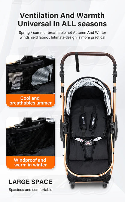 Passeggino 3 in 1 Passeggino multifunzionale Facile da viaggio pieghevole Seggiolino di sicurezza per carrozzina portatile Standard UE Spedizione gratuita