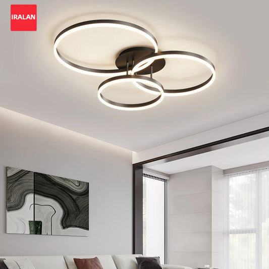 Lampadario ad Anello Semplice, Illuminazione Nordica, Lampada a Soffitto LED in Acrilico a 3 Anelli per Camera da Letto e Sala da Pranzo