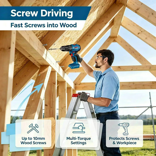 Trapano avvitatore a impulsi senza fili Bosch GSB 185-LI 18V, motore brushless, 1900 giri/min, cacciavite elettrico multifunzione, utensili elettrici (senza batteria)