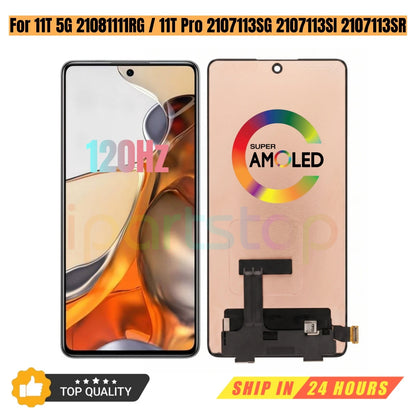 iParts Sostituzione Nuovo Display per Xiaomi 11T Pro 2107113SG 11T 5G 21081111RG 120Hz AMOLED Touch Screen Con Telaio di Montaggio OEM