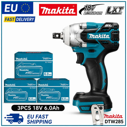Makita DTW285 Avvitatore a Impulsi 18V 320N·m Senza Spazzole Senza Fili + Batteria 6.0Ah Utensile Elettrico ad Alta Coppia Disponibilità EU Spedizione 1-3 Giorni