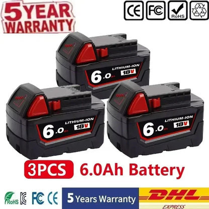 Batteria sostitutiva da 18 V 12,0 Ah, compatibile Milwaukee M18 - Batteria ricaricabile agli ioni di litio 21700 a 15 celle Modello M18 - 48-11-1815