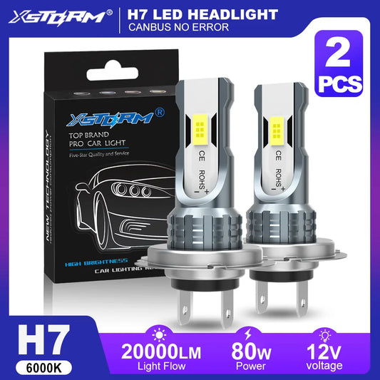 Fari LED XSTORM H7 80W 20000LM, Luci Fendinebbia H4 H11 9005 9006, Lampadine LED Canbus per Auto, Plug & Play 6000k 12V