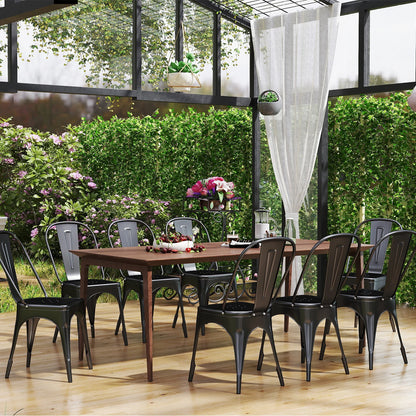 EGOONM Set di 4/8 sedie da pranzo moderne in metallo Sedie in stile industriale impilabili utilizzate per la sedia da pranzo all'aperto del terrazza del ristorante