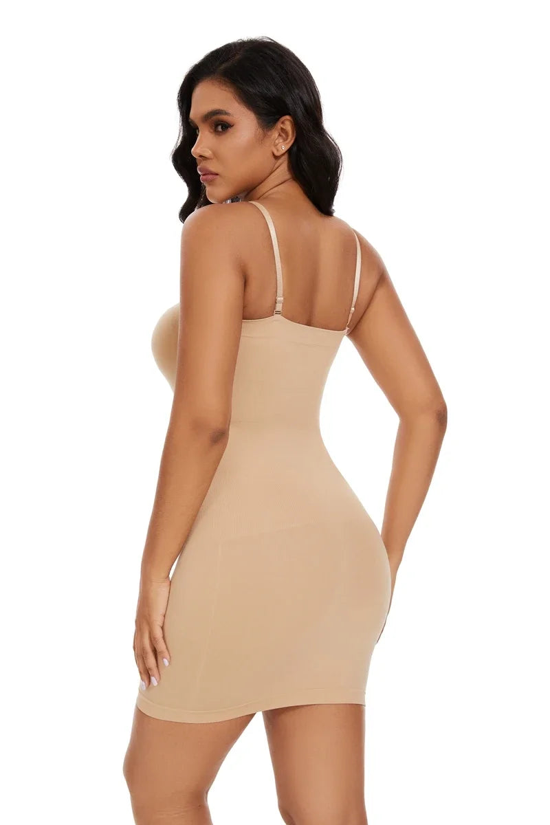 Abito modellante sexy da donna con spalle scoperte, aderente, senza spalline, intimo, compressione liscia, modellante per il corpo, vita dimagrante