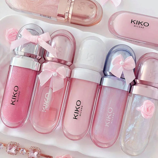 Originale Kiko 3D Mirror Lip Glaze, impermeabile, non sbiadisce e non si trasferisce sul bicchiere, delicato colore pasta di fagioli, finemente lucido, punto di fascino, rosso