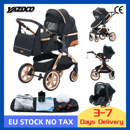 Passeggino 3 in 1 Passeggino multifunzionale Facile da viaggio pieghevole Seggiolino di sicurezza per carrozzina portatile Standard UE Spedizione gratuita