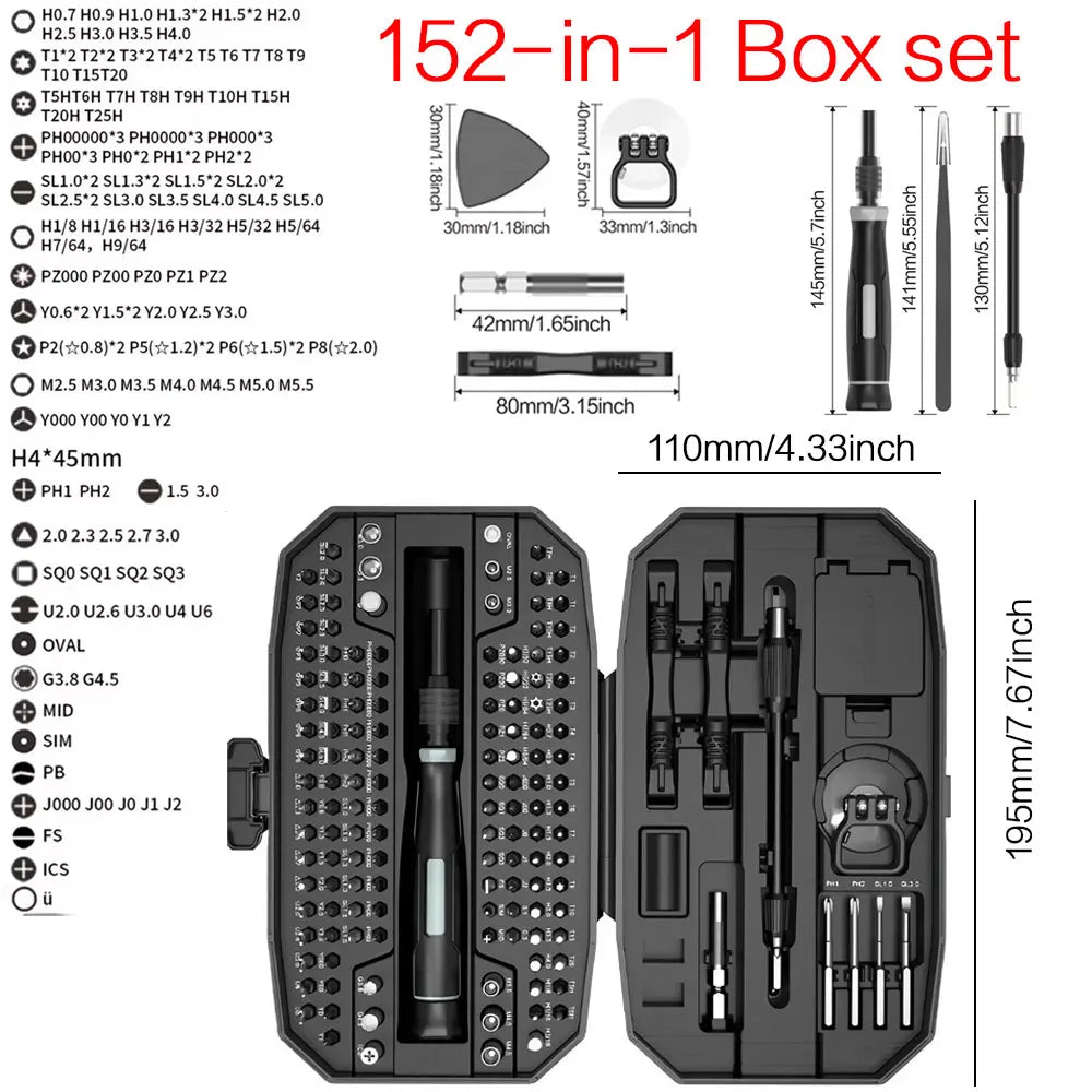 Set di cacciaviti di precisione, Kit di attrezzi per Laptop, Kit di riparazione di cacciaviti per Computer professionale 152/25 in 1 cacciavite Torx T5 T6