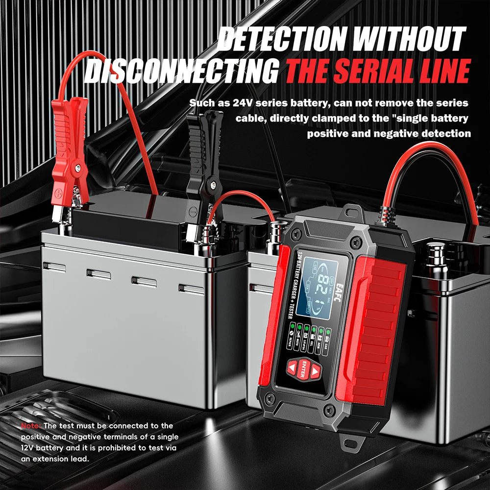 Nuovo 2in1 Smart Caricabatteria per auto Tester del sistema Analizzatore batteria per auto moto per batterie al litio LiFePo4 al piombo acido AGM GEL