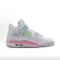 Scarpe da basket Nike White Color-Blocked Macaron, modello medio, in colori pastello rosa, blu e verde, ideali per il tempo libero, IB7068-100.