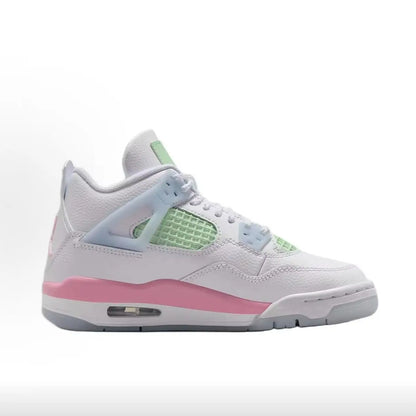 Scarpe da basket Nike White Color-Blocked Macaron, modello medio, in colori pastello rosa, blu e verde, ideali per il tempo libero, IB7068-100.