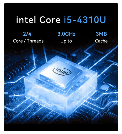 MLLSE M3 Pro Mini PC con Processore Intel Core I5-4310U, 8GB RAM DDR3, 128GB SSD M.2, Wi-Fi 5, BT 4.2, Windows 11 Pro, Mini Computer Desktop