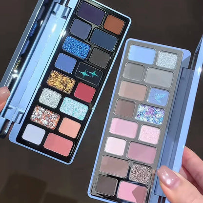 Qianyan Cheeryep Nuova Palette Ombretti 16 Colori Qianyan Glitter Camaleonte Opaco Perlescente Flash Plate Qian Yan Cowherd Sequins