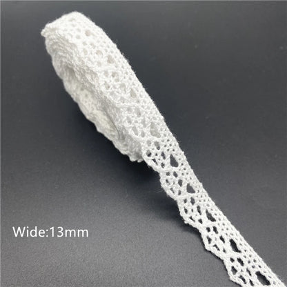 10mm-50mm 2 metri di nastro di pizzo di cotone 100% bianco per abbigliamento tessuto da cucito rifiniture in cotone all'uncinetto nastro di pizzo accessori fatti a mano