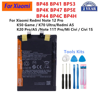 Batteria BP48 BP41 BP53 BP4K BP47 BP5E BP44 BP4C BP4H per Xiaomi Redmi Note 11T 12 Pro /K50 /K20 Pro/A5 /K70 Ultra