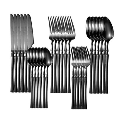 Set di posate in acciaio inossidabile da 30/40/60 pezzi, coltello, forchetta, cucchiaio da caffè, stoviglie, lavabili in lavastoviglie