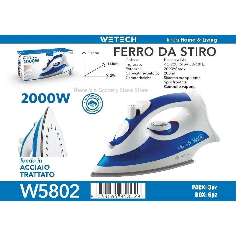 Ferro da Stiro Elettrico Portatile Mini, Ferro a Vapore per Vestiti, Ferro Regolabile con Piastra in Ceramica, Modelli W5801, W5802, W5803, W5804, W5806