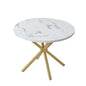 Tavolo da pranzo rotondo in stile nordico EGOONM, 100 cm, piano in MDF, gambe in metallo nero, ideale per sala da pranzo, cucina e arredamento della casa.
