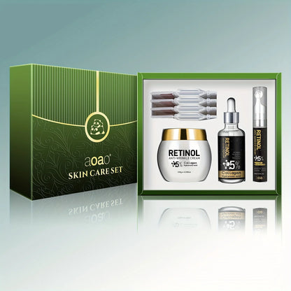Set regalo da 23 pezzi per uomo con retinolo, idratazione profonda e anti-rughe, adatto per pelli secche e ruvide. Emulsione viso beige chiaro con una texture cremosa, perfetta come regalo di Natale. Trattamento anti-età che