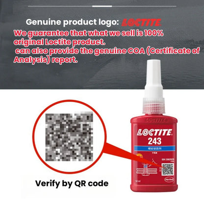 100% originale Loctite 243 Frenafiletti Vite Colla Blu Colla anaerobica a media resistenza Fissatore per viti 10 ml/50 ml/250 ml