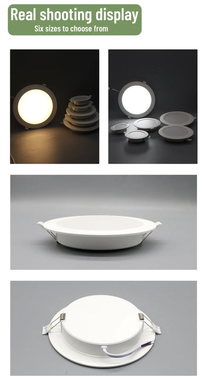 10 pz/lotto LED Pannello Rotondo Da Incasso Lampada 24W 20W 17W 14W 10W 6W AC100-240V 3000K 4000K 6000K Luce Faretto illuminazione per interni