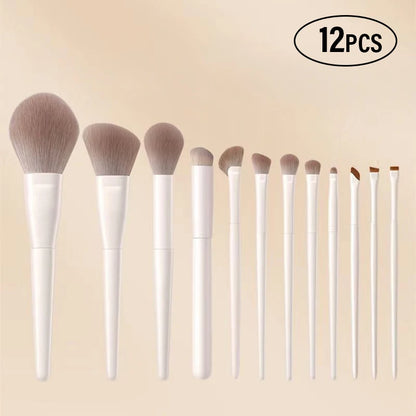 Set di 5-12 Pennelli Professionali per Trucco, Pennelli per Ombretto, Eyeliner, Contouring, Fondotinta e Sfumatura, Strumenti Cosmetici per la Bellezza del Viso Femminile