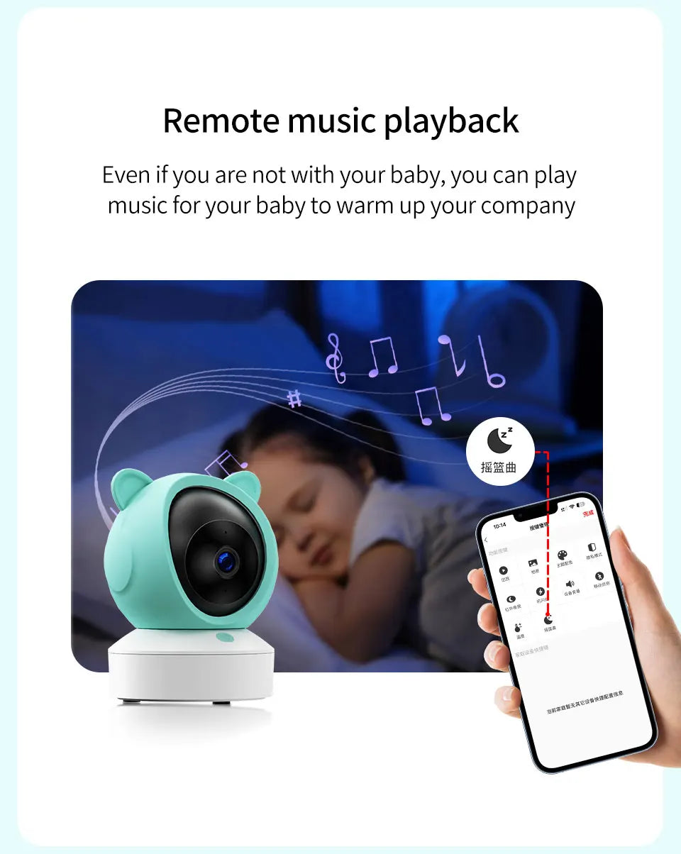 Danmini 2.4G 5 pollici Baby Monitor Tuya App Telecomando 1080P Videocamera Video Citofono bidirezionale Rilevazione movimento Monitor wireless