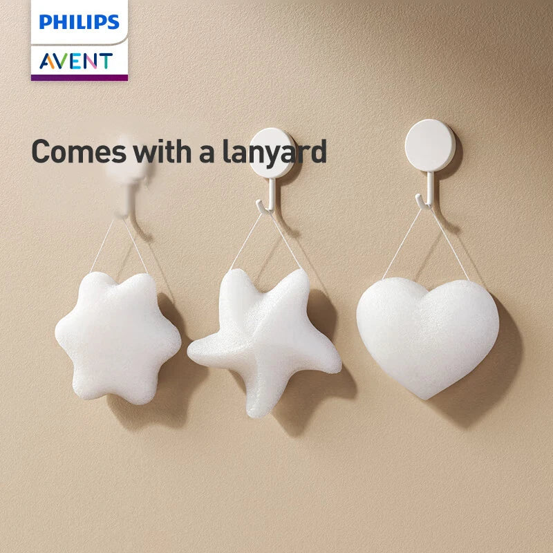 Philips AVENT Spugna da Bagno per Neonati in Konjac, Materiale Vegetale Naturale, Spugna Morbida per la Pulizia della Pelle Delicata dei Neonati