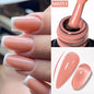 MEET ACROSS 7ml Gelatina Nuda Shimmer Base in gomma Gel Glitter Rosa Viola UV/LED Nail Art Vernis Gel Smalto per manicure Unghie FAI DA TE