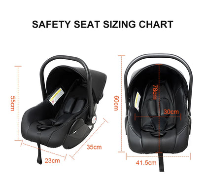 Sistema di trasporto per bambini 3 in 1 con seggiolino auto per neonati e navicella, passeggino pieghevole reversibile a 360 gradi, carrozzina alta per neonati fino a 3 anni, cintura di sicurezza a 5 punti, tettuccio in pelle