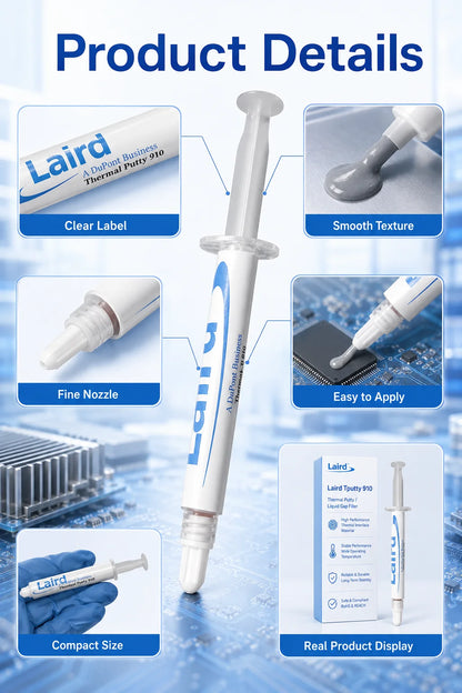 Laird Tputty 910 Thermal Putty 9.1W/mK Pasta Termica Monocomponente Liquida per CPU GPU IC Server Elettronica 3g 5g 10g 20g